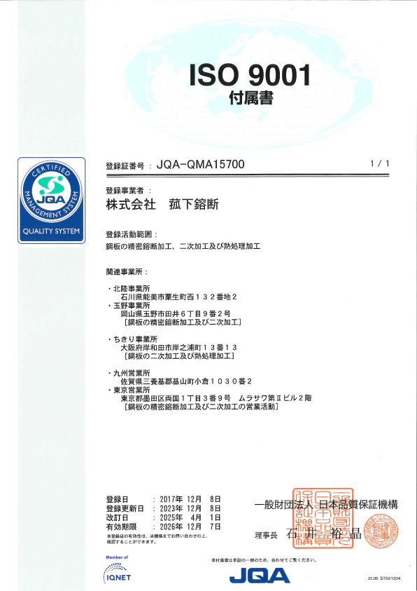 ISO9001：2015_付属書